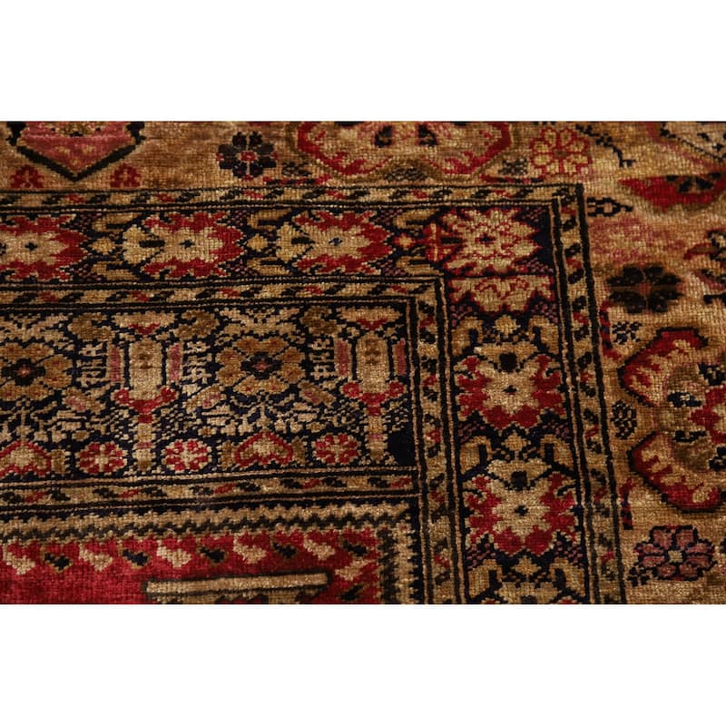 100% Silk Anatolian Turkey Foyer Rug Hand-Knotted Wool Carpet - 4'1" x 5'8"