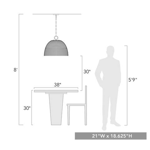 Rue 5 Light Pendant - 24x18.625"