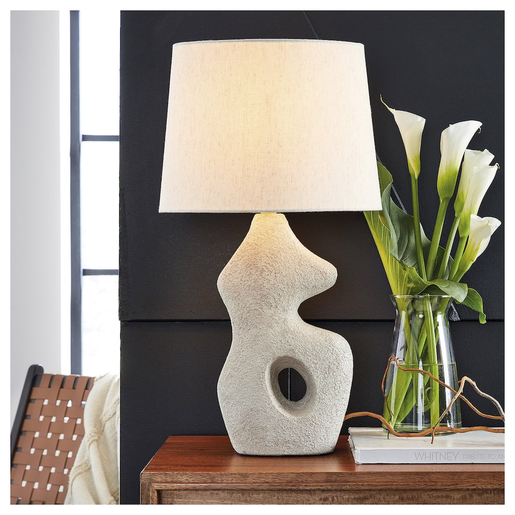 Signature Design by Ashley Chadrich Antique Beige Table Lamp (Set of 2) - 14" W x 10" D x 25.5" H