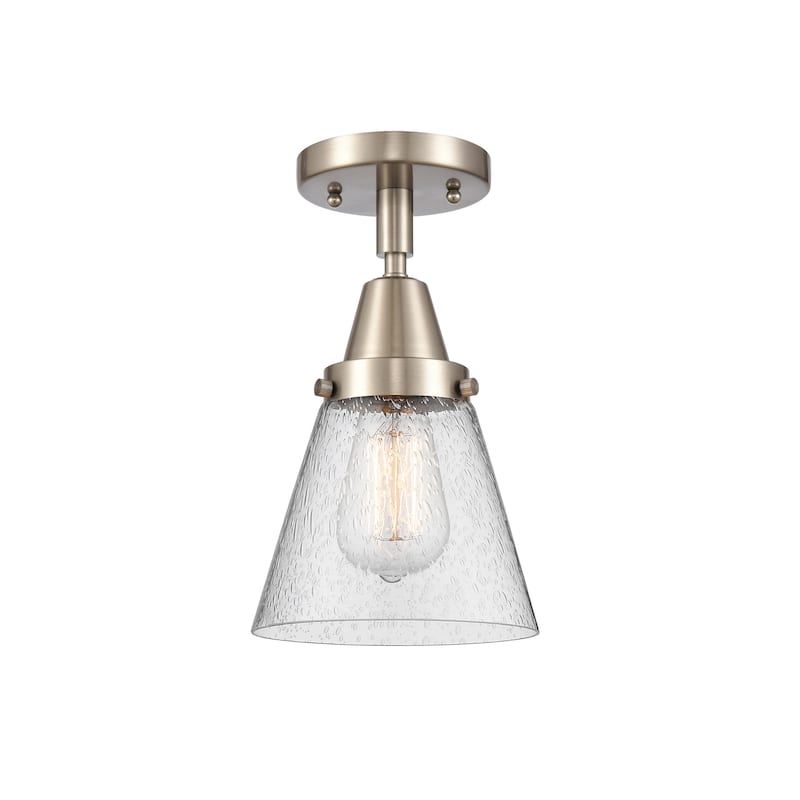 Innovations Lighting Caden Cone - 1 Light 6" Flush Mount - Seedy/Brushed Satin Nickel