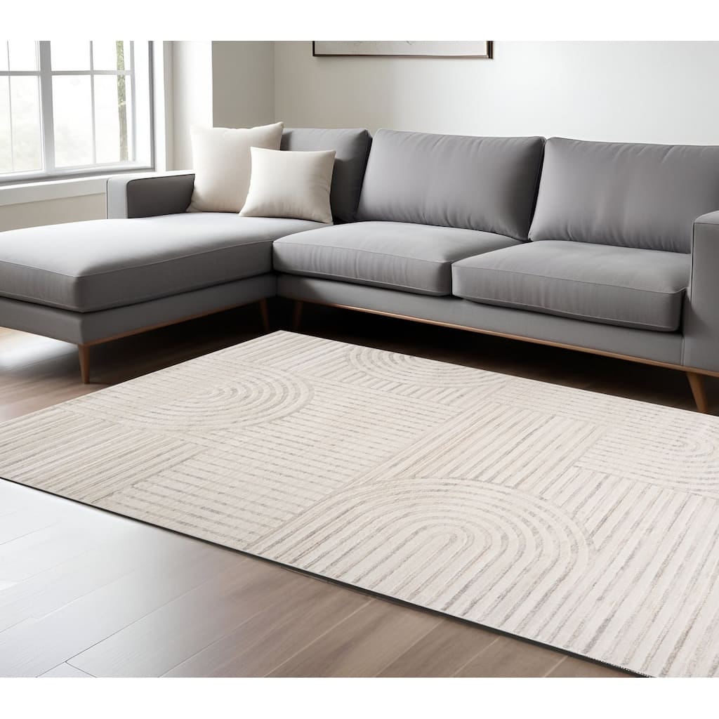 HomeRoots Abstract Modern Rectangle Area Rug