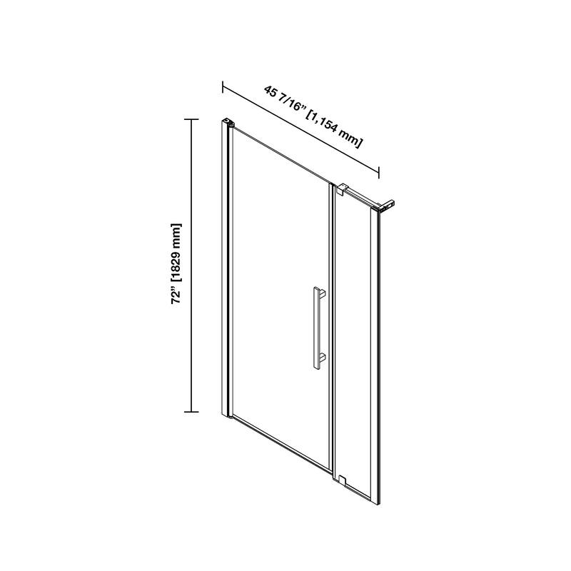 Pasadena Alcove Frameless Pivot Shower Door, 2025