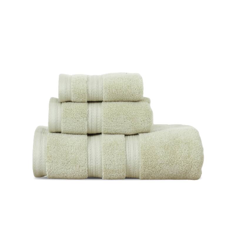 Home Weavers Elegance Essentials 550GSM Cotton Zero Twist Super Absorbent Bath Towel Set of 3 - Green - 27"x54", 16"x24", 13"x13"