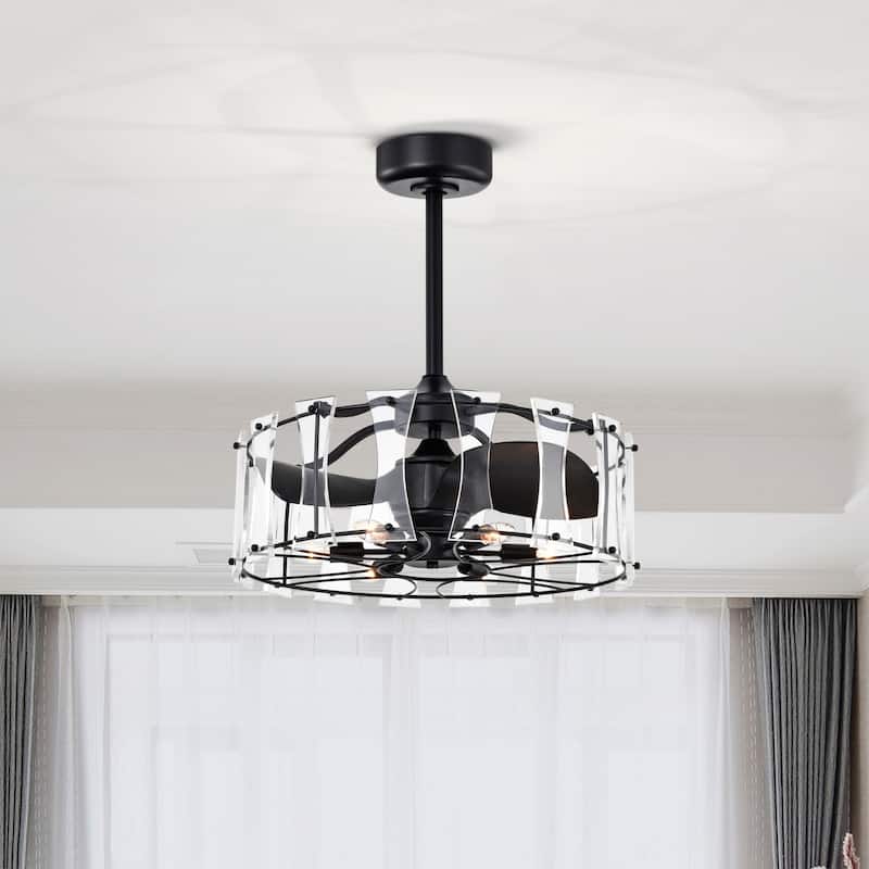 25 Inch Modern style Fandelier Lighted with Remote