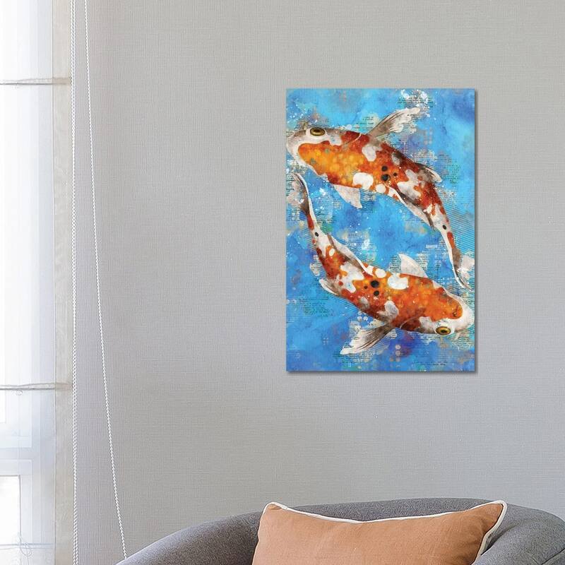 iCanvas "Koi Fishes Blue" by Durro Art Canvas Print - 26x18x1.5