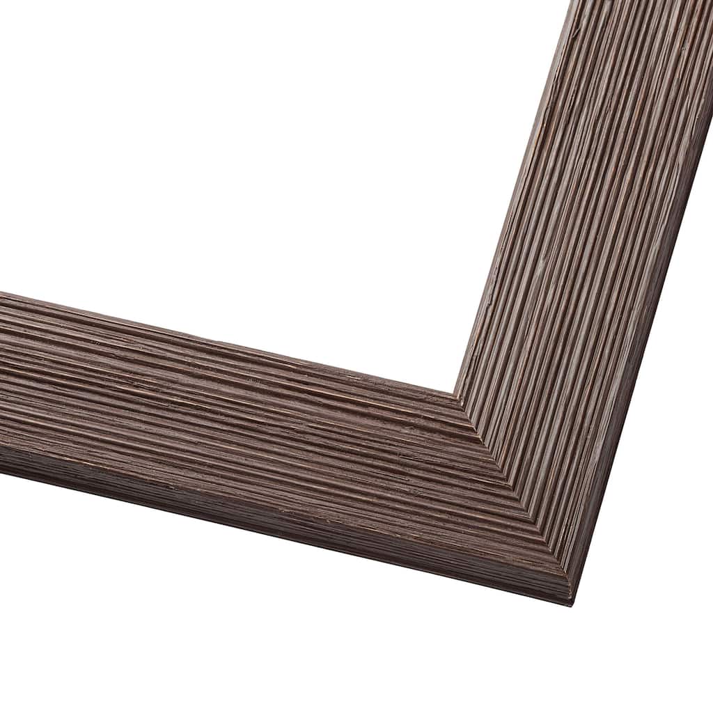 10x30 Brown Rustic Wide Barnwood Picture Frame - UV Acrylic, Foam Board Backing, Hanging Hardware