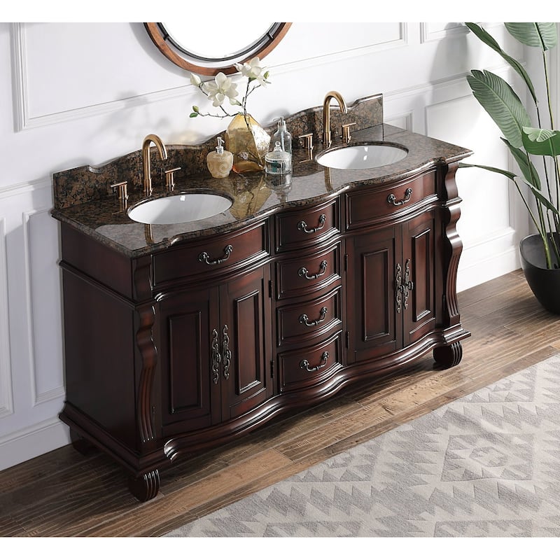 64" Timeless Classic style Hopkinton Double Sink Bathroom Vanity