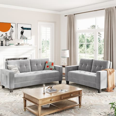 Morden Style Sofa Set Couch Furniture Upholstered Loveseat and Three Seat Sofa for Home or Office