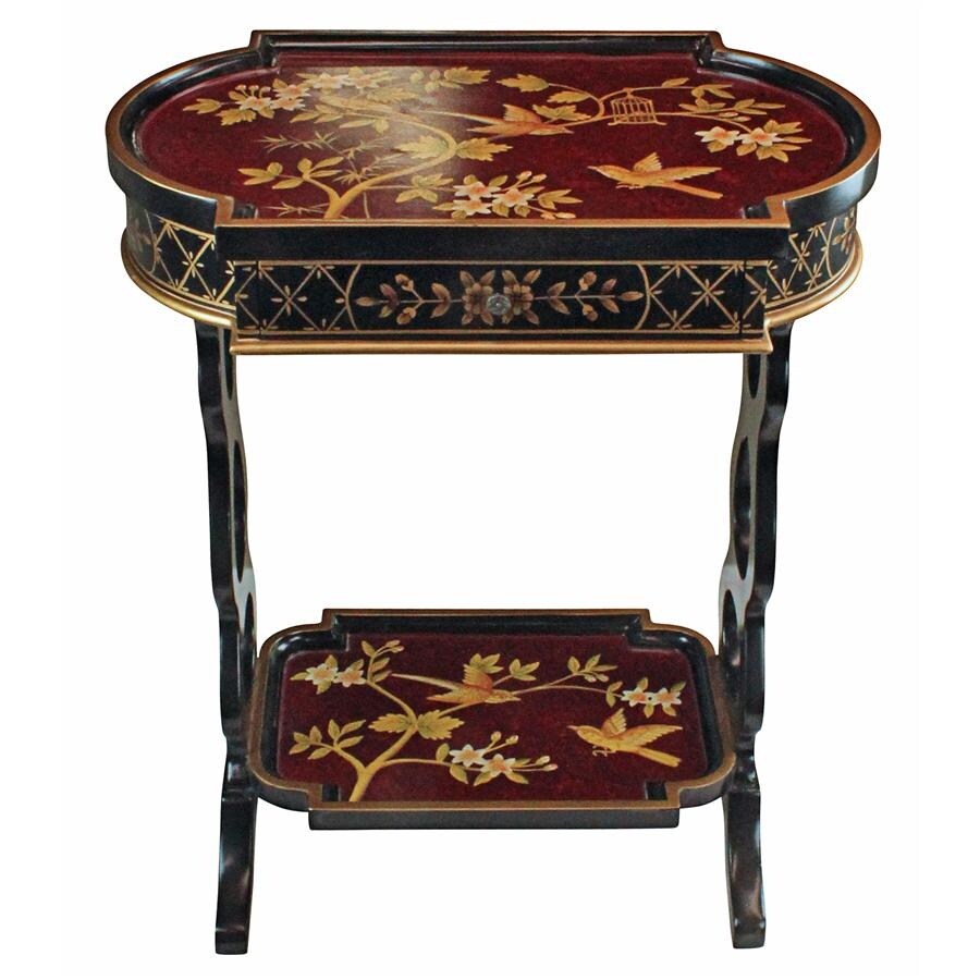 Shop Black Friday Deals On Design Toscano The Terrace Of Shanghua Asian Style Lacquered Side Table Overstock 21708071