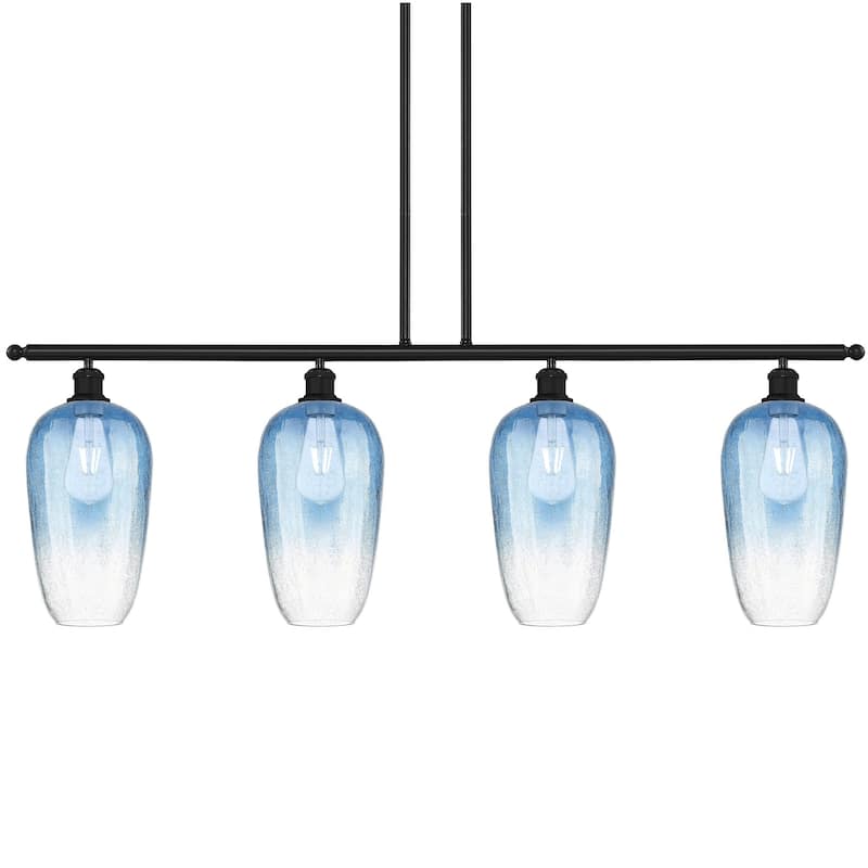Innovations Lighting 516-4I-16-48 Brookhaven Flute Linear Brookhaven - Matte Black / Sapphire Blue