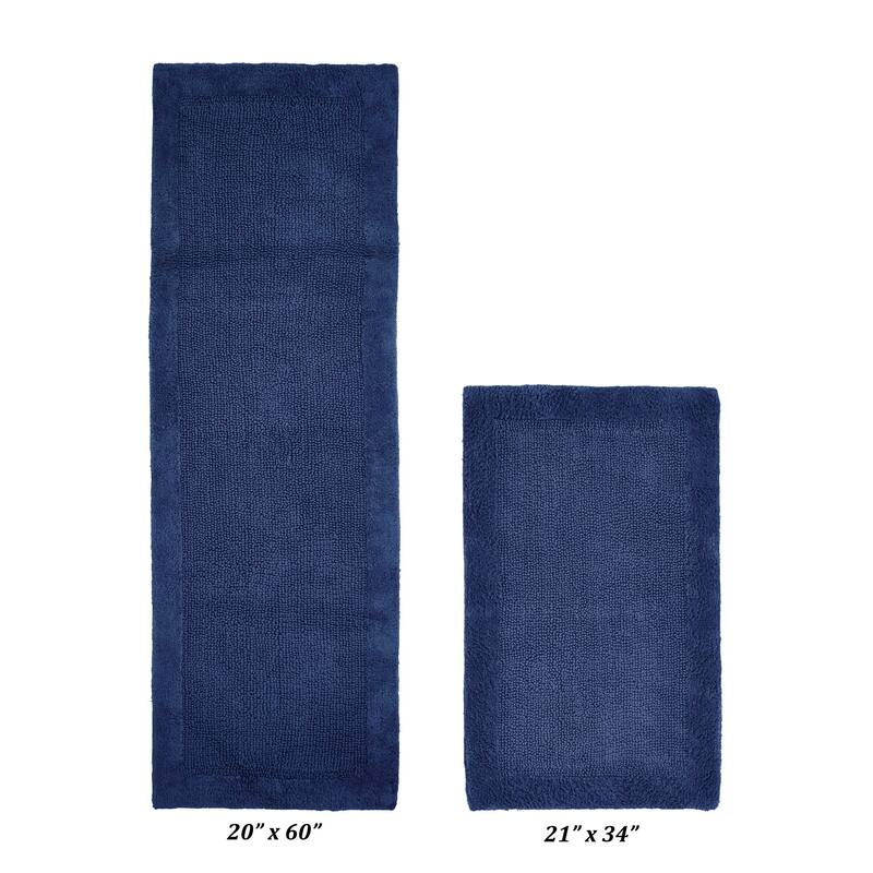 Better Trends Bath Rugs Set 100% Cotton Tufted Soft Water Absorbent Bathroom Rug for Shower, Sink Bath Mats Edge Collection