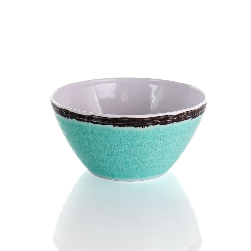 Periwinkle Hall 12 Piece Chip-Resistant Melamine Dinnerware Set in Turquoise