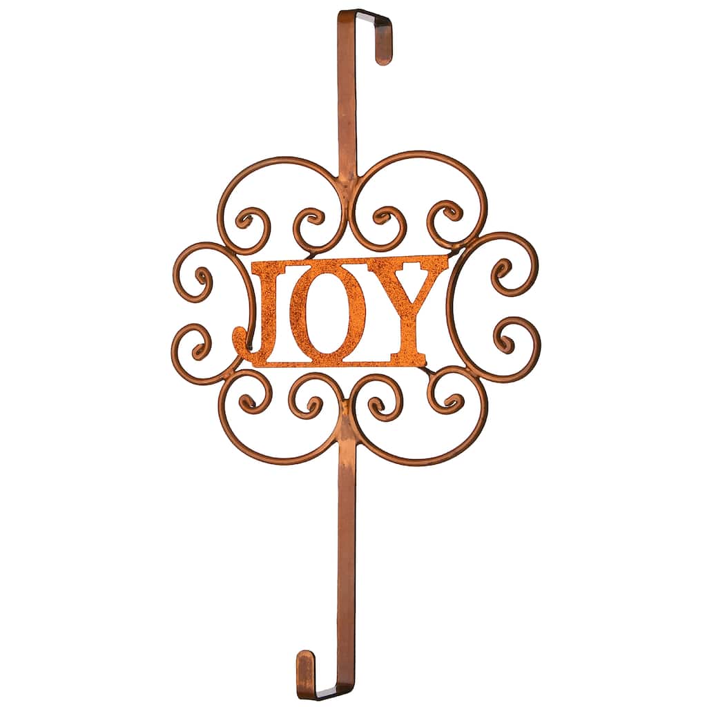 National Tree Company 16 in. Christmas "JOY" Wreath Hanger - Red - 16 in