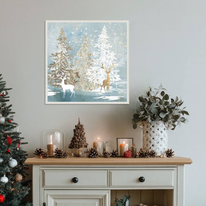 Endless Magic by PI Studio (22 x 22 in.), Framed Canvas Wall Art Print - Sylvie Beaded White