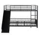preview thumbnail 6 of 10, Twin over Twin Size Metal Bunk Bed with Slide and Guardrails, Black