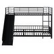 preview thumbnail 3 of 18, Unique Metal Twin over Twin Size Bunk Bed with Slide and Guardrails,Kids Bed Design