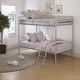 preview thumbnail 9 of 7, Furniture of America Landers Modern Twin over Twin Metal Bunk Bed with Attached Angled Ladder Silver
