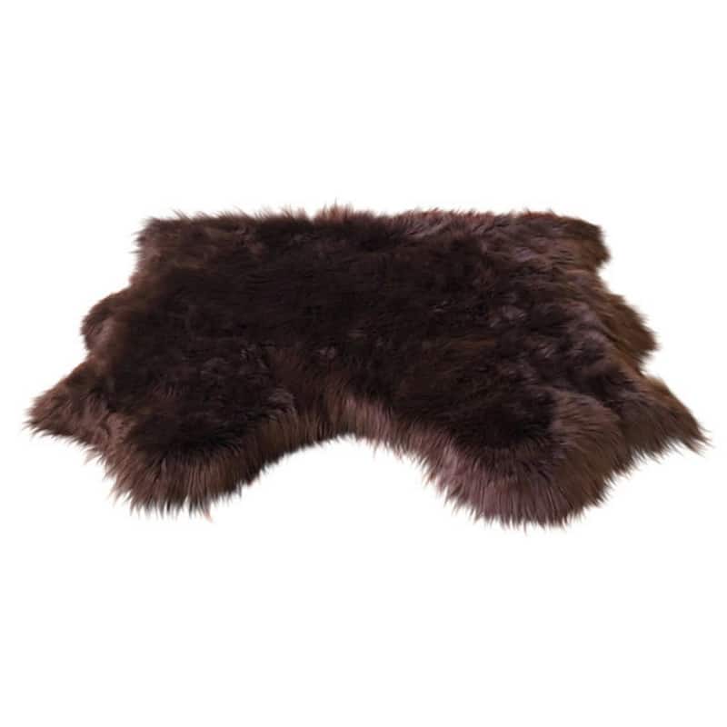 Ovella Home Premium Luxurious Faux Sheepskin 2-Pelt Plush Shag Accent Rug - 3' x 4' - 3' x 4'