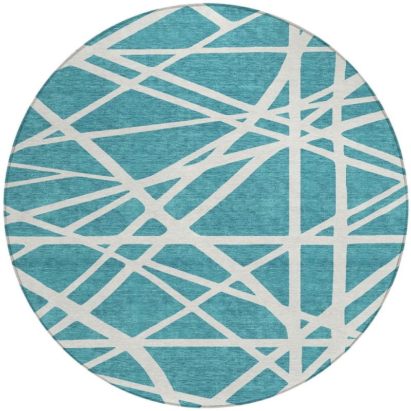 HomeRoots Geometric Transitional Rectangle Outdoor Rug