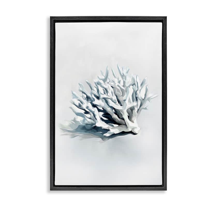 Stupell Subtle Staghorn Coral Framed Floater Canvas Wall Art Design By Ramona Murdock - 21 x 31 - Black