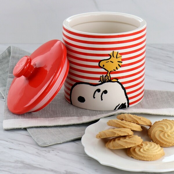 Peanuts Snoopy & Woodstock Striped Cookie Jar - Bed Bath & Beyond