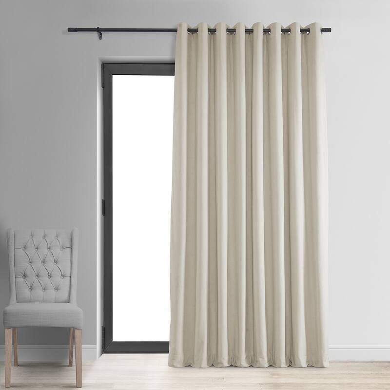 Exclusive Fabrics Signature Velvet Extra-wide Grommet Blackout Curtains (1 Panel) - Luxury Home Décor