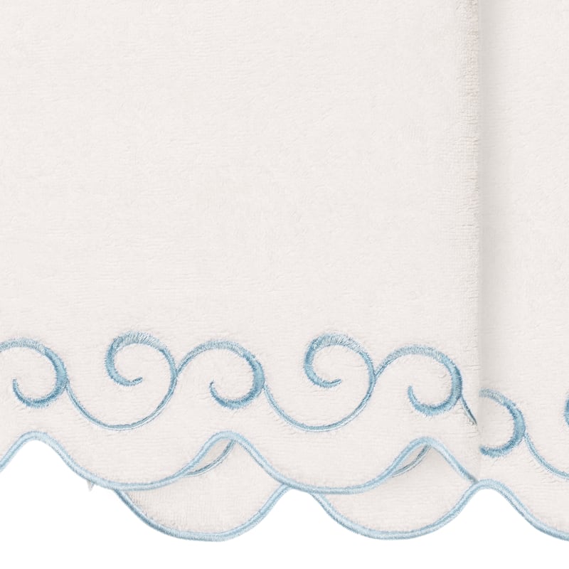 Authentic Hotel and Spa 100% Turkish Cotton SIMPLICITY Scallop Embellished Towel Collection