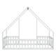 preview thumbnail 49 of 52, Wood House-Shaped Twin Floor House Bed with Fence,Guardrails,Kids and Baby