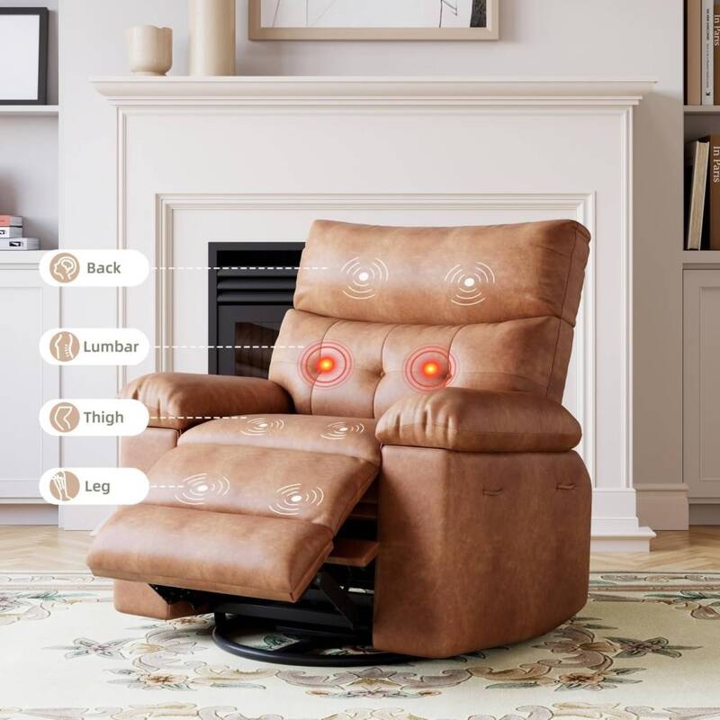360 Degree Swivel Lazy Manual Rocking Recliner Sofa Chair for Living Rooms, Bedrooms
