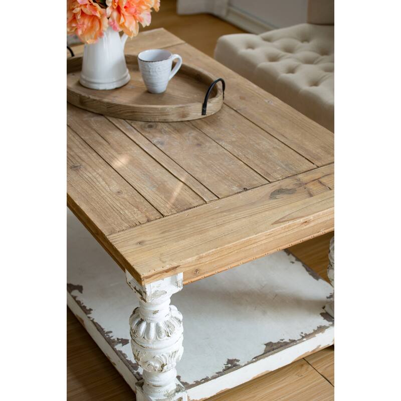 Rectangle Coffee Wooden Coffee Table, French Country Coffee Table