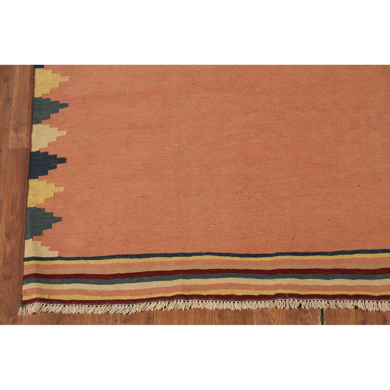 Kilim Qashqai Nomadic Persian Vintage Rug Hand-Woven Wool Carpet - 5'3"x 7'11"
