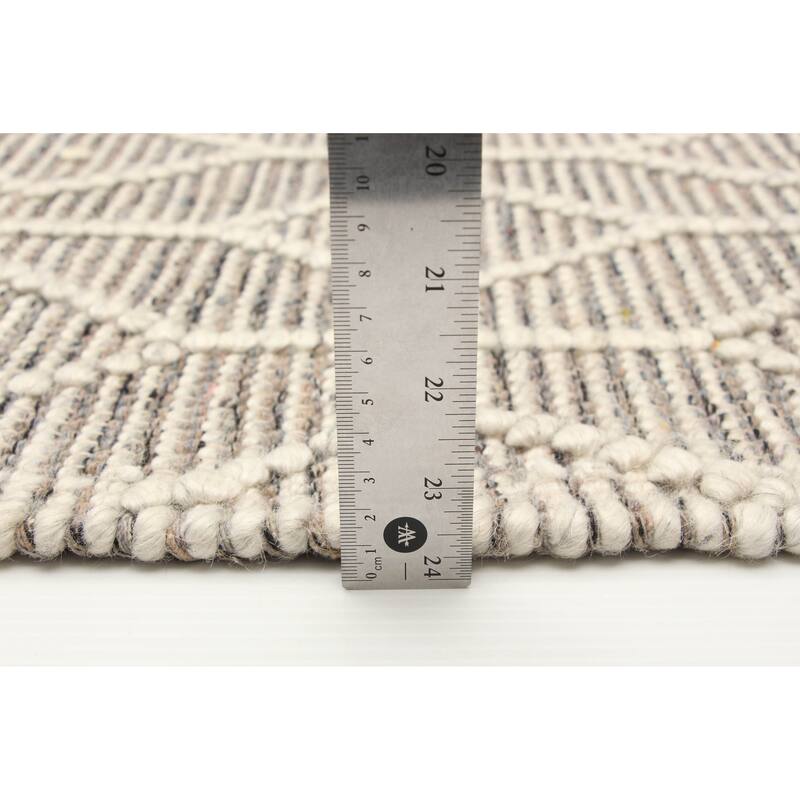 ECARPETGALLERY Braid weave Sienna Grey Wool Rug - 4'11 x 8'0