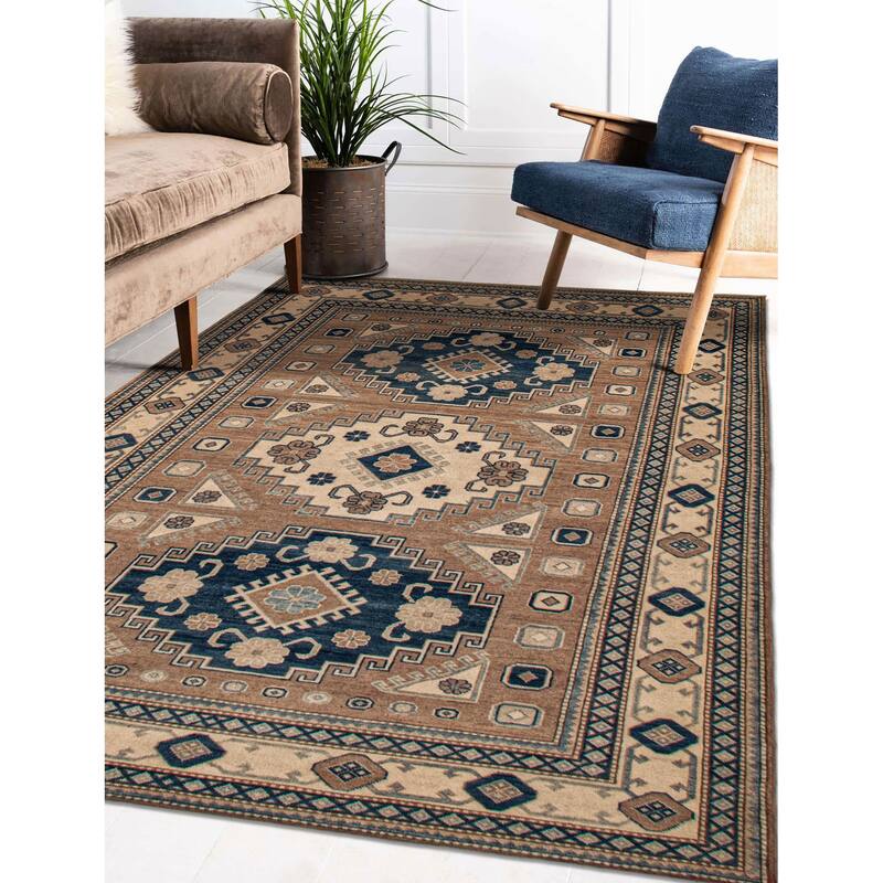 ECARPETGALLERY Hand-knotted Finest Ghazni Brown Wool Rug - 6'1 x 8'9