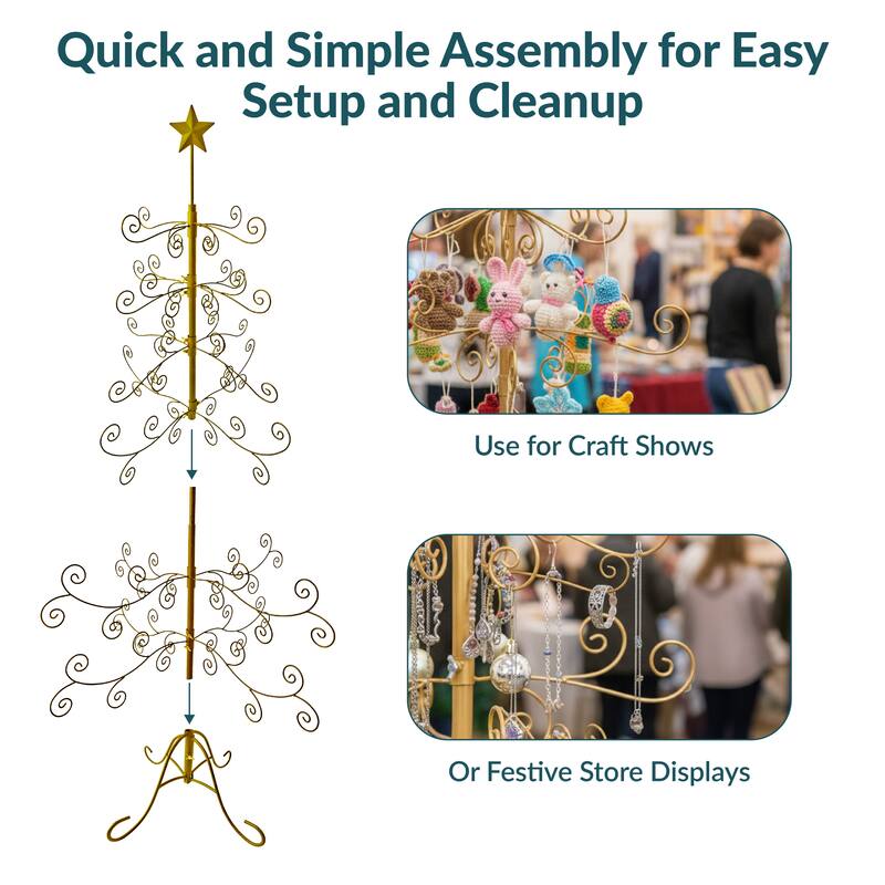 Sunnydaze Noelle Metal Christmas Ornament Tree - 60 Inch