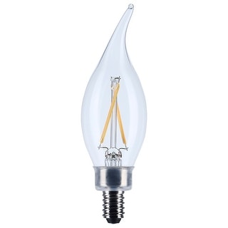 3 Watt CA10 LED Candelabra Base Clear 3000K CCT 120 Volt