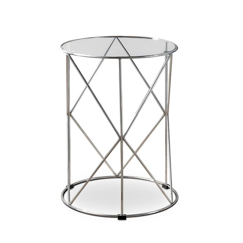 Erto Contemporary Chrome 17-inch Metal Nesting Table by Furniture of America