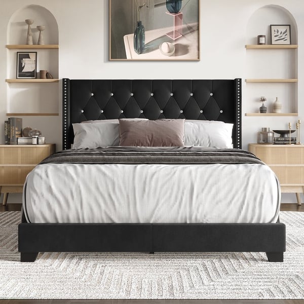 CraftPorch Glam Button Tufted Wingbac...