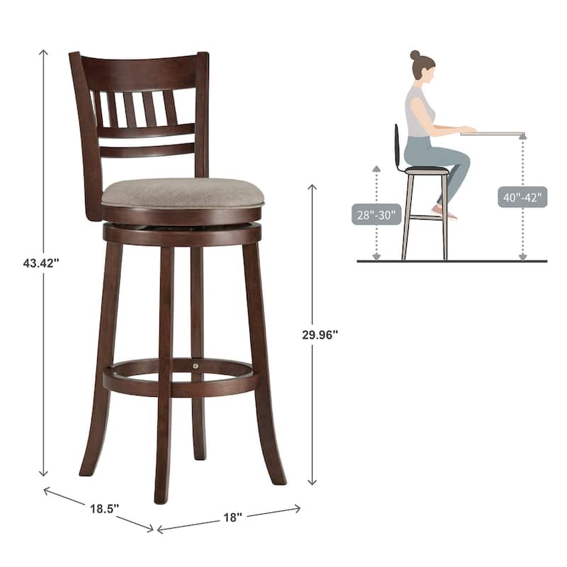 Verona Swivel 29-inch High Back Bar Stool by iNSPIRE Q Classic