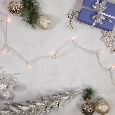 Mini Incandescent Christmas Lights - Frosted Clear - 49.5' White Wire - 100ct