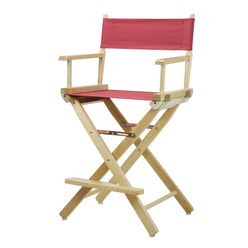 Natural Finish 24-inch Director's Chair - Burgundy