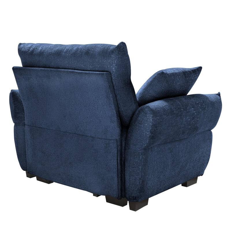 53.94″ Chenille 1-Seater Sofa with Support Cushions & Throw Pillows