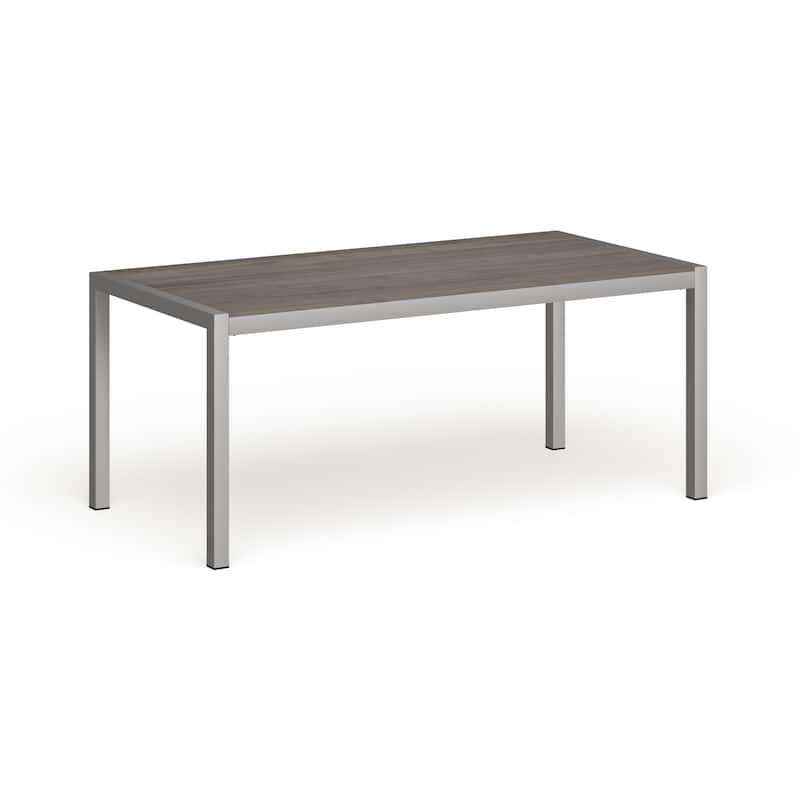 Beach Outdoor Patio Aluminum Dining Table - Silver Gray