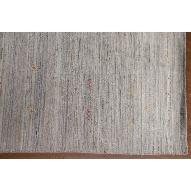 Striped Gabbeh Oriental Area Rug Handmade Wool Carpet - 8'9"x 11'9"