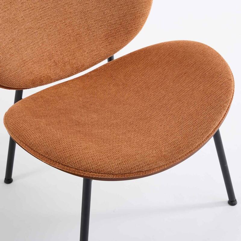 Mid-Century Modern Shell Accent Chair with Tripod Base in Walnut Finish
