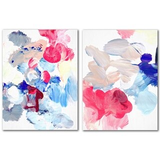 Pastel Abstract 2 Piece Wrapped Canvas Wall Art Set - Bed Bath & Beyond ...