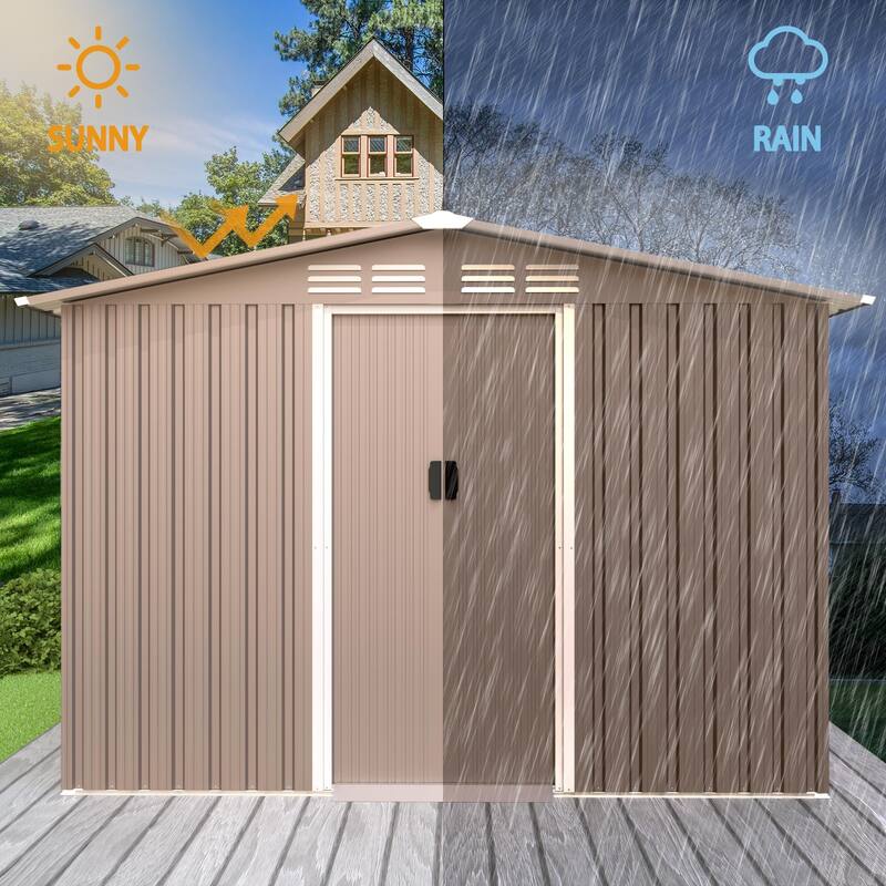 Outdoor Permanent Metal Storage Sheds for Gardening Tools, Patio Sheds Warehouse Vault