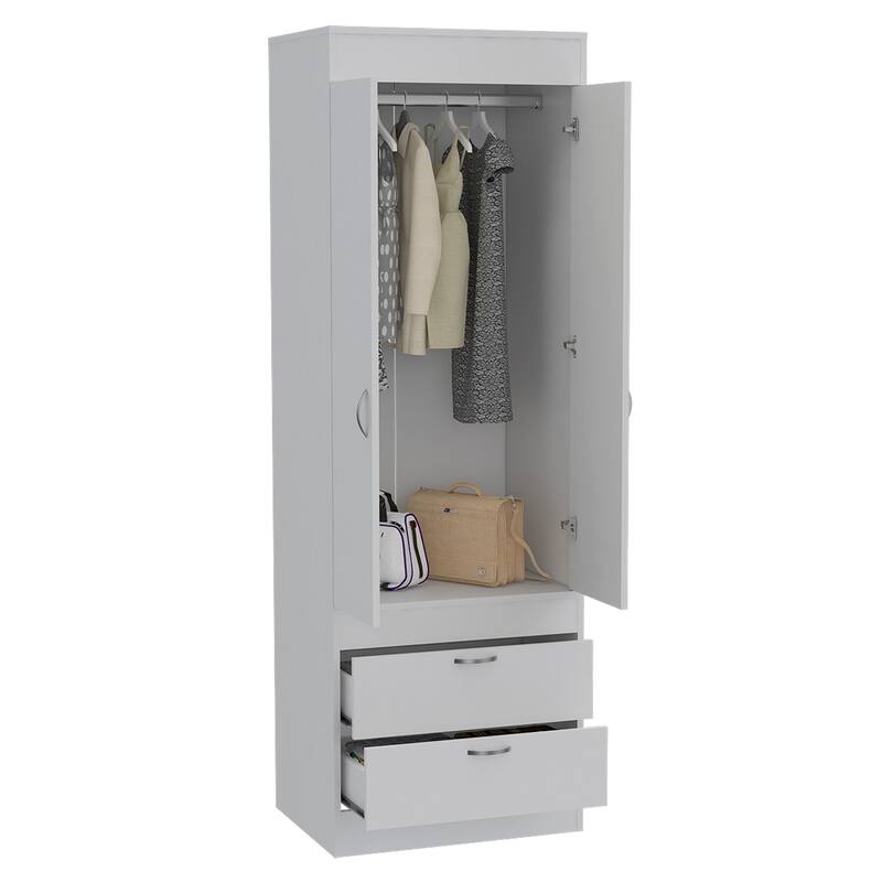 FM Furniture Alabama Armoire with Large Cabinet and 2 Drawers