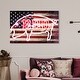 preview thumbnail 1 of 3, Wynwood Studio 'BBQ Pig' Americana and Patriotic Wall Art Canvas Print US Flags - White, Blue 36 x 24