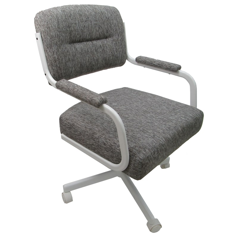 Swivel Kitchen Dining Caster Chair with Wheels - M-110 - N/A - Mojeva Grey - White