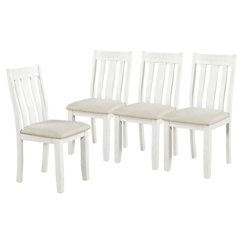 Retro Style 7-Piece Dining Table Set with Extendable Table and 6 Upholstered Chairs